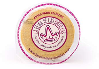 La Reina de lasTortillas - Tortillas aus gelbem Mais 100% nixtamalisiert - Führender Anbieter an handgefertigter Mexikanischer Gastronomie - Glutenfrei. 500 g. 12 cm. 23 näherungseinheiten