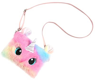 WRITWAA 1stück Tragbare Einhorn Schultertasche Niedliche Plüsch Aufbewahrungstasche Für Multifunktionale Umhängetasche Für Spielzeug Und Kleingeld Für Kindergarten Und Freizeit