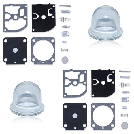 Haishine 2-teiliges Vergaserdichtungs-Reparaturset, mit 2 Ölblasen, für Stihl FS 38 45 55 46 FS38 FS45 FS55 FS46 HS45 BG45 BG85 MM55 BT45 C1Q-S66