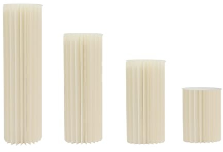 SäUle Ausklappbare Karton-LöCke Zeigen Zylindrische Papp-BlumenstäNder Faltbare Karton Centerpiece Display Zylinder Blumen Stehen SäUlen für Hochzeit Party Festival (4Stück(1*40+60+80+100cm))
