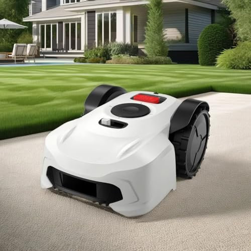 BDJSN Robot Tondeuse À Gazon pour 1000 M², Robot Tondeuse Automatique Intelligent avec Navigation GPS Et Fil Périphérique, Pente De 36,6%, Hauteur De Coupe 20-60 Mm, Coupe Logique, pour Jardin, Cour