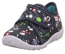 Superfit Jungen Spotty 1-009246 Hausschuhe, Blau Mehrfarbig 8170, 25 EU