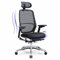 COLAMY Ergonomischer Bürostuhl, liegender Computerstuhl für Home, Verstellbare Kopfstütze, Lendenstütze, hochrückiger Netz-Schreibtischstuhl für Office Work Comfort, Silber