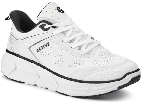 Easy Step in Wide Fit Memory Foam Trainers - White Size 9
