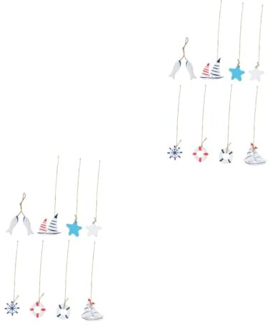 Alipis 2 Sätze Mediterraner Anhänger Nautische Dekorationen Fischnetz Wanddekoration Büro Dekoration Office Decoration Hochzeitsdeko Anhänger Zarte Wand Schmücken 9 Stück * 2