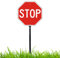 Felexdo STOP Schild mit Pfosten, 30x30cm Alu Schild Außenbereich wasserdicht UV-Schutz mit Vorgebohrten Löchern für Einfache Montage