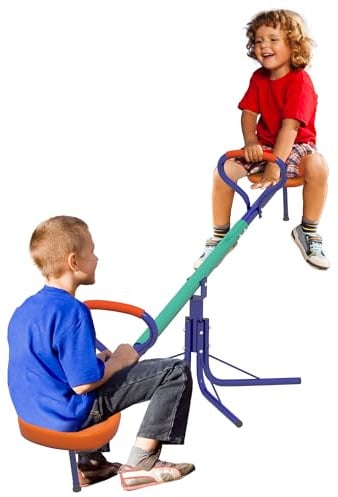 Outsunny Balancín para Niños 90 kg Sube y Baja Giratorio 360° Multicolor