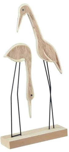 Viana Holz Aufsteller Kranich Paar Natur 27,5×13cm Deko Figuren