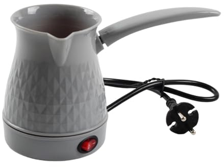 FLCPJGV Cafetera Eléctrica Turca con Jarra de Café Tetera Eléctrica Hervidor de Leche Y Asa Larga Ergonómica Fabricada en Acero Inoxidable Fácil de Limpiar Ad