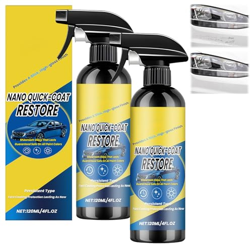 2Pcs Nano Quick Coat Restore, Quick Effect Coating Agent for Cars, 2026 New Advanced Nano Spray for Cars, Car Coating Spray Long-Lasting Protection, Quick Restore & Mirror Shine