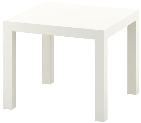 LUMASOUL Couchtisch Weiß 55 x 55 x 45 Beistelltisch Kaffeetisch | Sofatisch Wohnzimmertisch Quadratisch kleiner Tisch Weiß