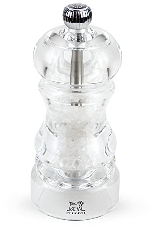 PEUGEOT - Salzmühle Nancy 12 cm - Stahlmahlwerk - Klassische Mahlgradeinstellung - Acryl Transparent