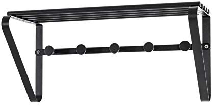 HAKU Möbel Wandgarderobe schwarz, Metall - Maße: B 45 cm x H 20 cm x T 18 cm, Style: Modern