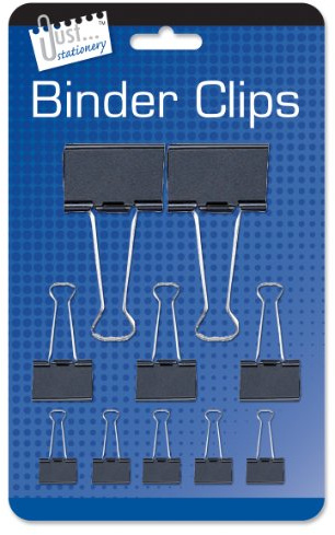 Just Stationery Assorted Binder Clip (Pack of 10)