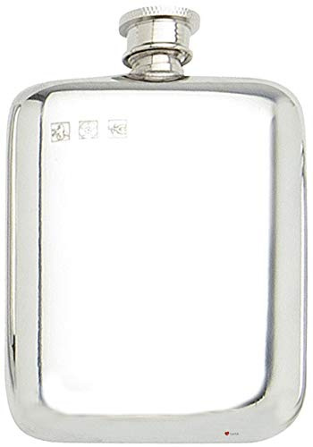 Pocket Liquor Flask 4oz Plain Pewter Flask Engravable Screw Top
