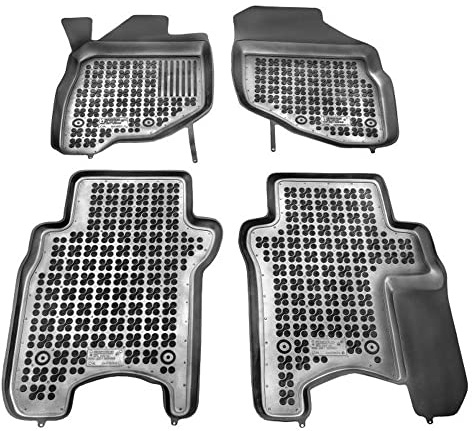 REZAW PLAST 200910 Fußmatten Set Gummimatten Vorne und Hinten Matten schwarz Kompatibel mit HONDA Jazz II Schrägheck GD, GE3, GE2