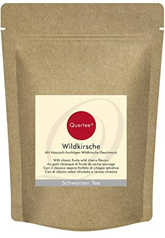 Quertee - Thé noir cerise sauvage - Au goût fruité de cerise sauvage (250 g)