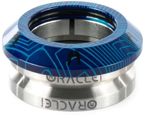Ethic Casque intégral 1 1/8 pour trottinette de cascade/BMX - Roulement de jeu de direction + autocollant Fantic26 (bleu)