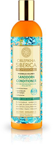 Natura Siberica Sanddorn Conditioner für alle Haartypen - Maximales Volumen & Glanz - Mit Oblepikha-Hydrolat, Arganöl & Ginseng - 400 ml