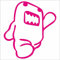 Jintora - Autoaufkleber Tuning - Auto Aufkleber - Domo Kun laufend - Fisch - 107x99 mm - Auto Sticker Bus Fenster Heckscheibe Camper wetterfest Outdoor Sticker Auto Deko LKW Tuning - pink