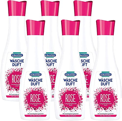 Dr. Beckmann Wäscheduft Rose, für frischen und langanhaltenden Duft, ohne Weichspüler und für alle Textilien geeignet, 6er Pack (6x 250 ml)