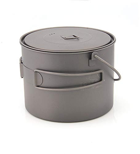 TOAKS - Vaso in titanio con manico pieghevole per campeggio all'aperto pentole picnic appendere pentola Ultralight 1100 ml 1300 ml 1600 ml 2000 ml (1300 ml)
