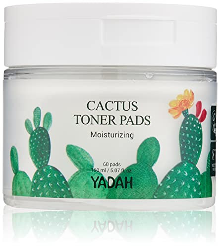 Yadah Cactus Toner Reinigungspads, 100% Baumwolle mit Aloe Vera für Reinigung und Peeling