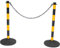 Plastic Chain Posts, Free Standing Chain Link Barrier, Yellow & Black Safety Bollards