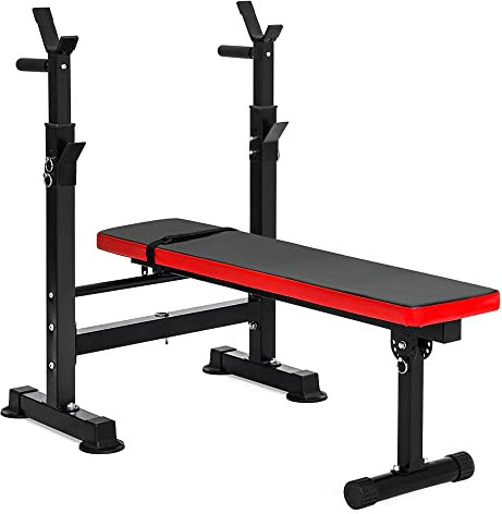 BalanceFrom RS 40 - Estación de entrenamiento plegable multifuncional ajustable para olímpico con soporte para sentadillas, color negro