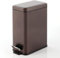 mDesign Pedal Bin — Waste Bin with Pedal, Lid and Plastic Bucket Insert for Bathroom, Kitchen, and Office — Metal Household Rubbish Bin with Ergonomic Design — Bronze