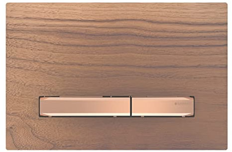 Geberit Actuation Plate Sigma50 for 2-Flush, Metal Color red Gold; Color: red Gold/Walnut American