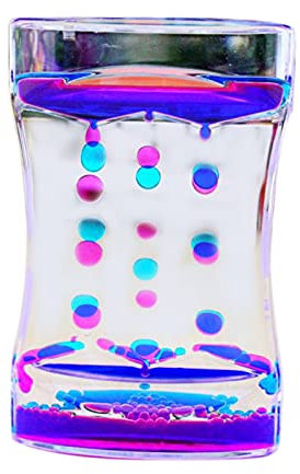 LA TALUS Minuterie à Bulles à Mouvement Liquide pour Jeu Sensoriel, Jouet Fidget, Jouet Sablier Anti-Stress Et Décor De Bureau pour Classe D'éducation Spéciale pour Enfants Et Adultes Rose Bleu