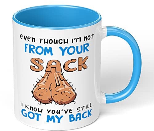 Print Maniacs Fathers Day Mug Gift Stepdad Christmas Birthday Dad Not from Your Humor Funny (Blue Text/Blue Fill)