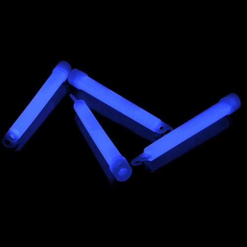 NEON FUN Dicke Maxi Power Knicklichter | BLAU | 8h Leuchtdauer | 150x15 mm | Geprüfte Qualität | Testurteil 1,4 sehr gut, Menge:50 Stück