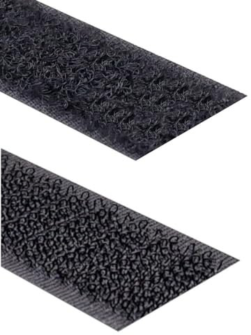 Kstar Klettband selbstklebend extra Stark, Hakenband und Flauschband, Farbe, Breite, Länge wählbar, Klettverschluss selbstklebend (Set, schwarz, 16 mm x 6 m)