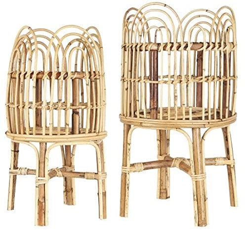 Ib Laursen Rattan Blumenständer / Korb auf Beinen 2er Set