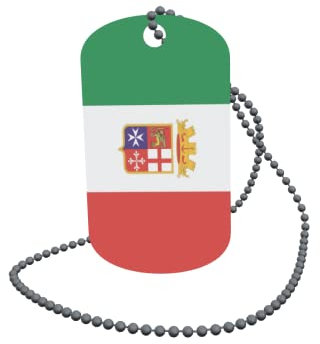 U24 Dog Tag Erkennungsmarke ID Tag an Kette Flagge Italien Marine Alu 30 x 50 mm