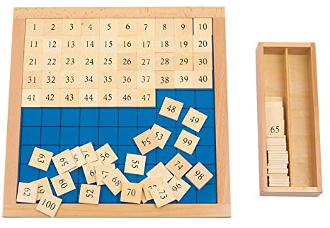 Montessori Toys for 3+ Year Old Hundred Board, Consecutive Counting Numbers 1-100 for Learning & Educational Toy- Math Games Board,Montessori Math Materials for Large Size 13.7 X 13.7 X 0.4