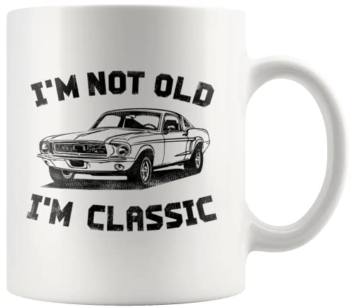 Panvola I'm Not Old I'm Classic Retirement Gift Mug Retired Senior Dad Father Grandpa Grandfather Uncle Husband Boyfriend Car Enthusiast Ceramic Cup (11 oz)