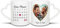 Paar-Tassen mit Kalender selbst gestalten - Jahrestag anpassbar, mit Namen, Text & Foto Bedrucken - Geschenk Valentinstag, Jahrestag, Paar, Liebe - Weiß mit Herzhenkel 2er-Set, je 300 ml