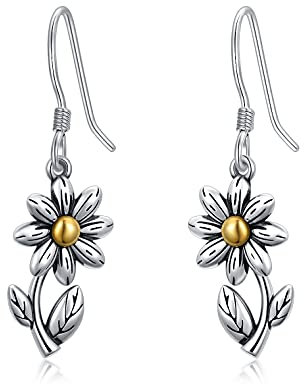 PROESS Gänseblümchen Ohrringe für Damen 925 Sterling Silber Gänseblümchen Blumen Ohrring Gänseblümchen Schmuck Geschenke für Frauen Mädchen Teenager