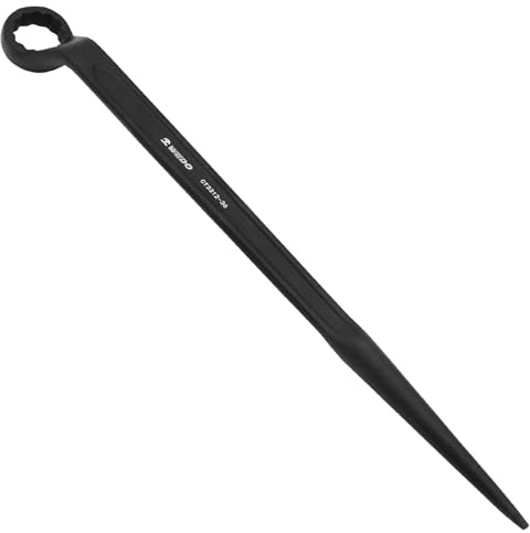 WEDO Einmaulschlüssel,einmaulschlñssel,Schlagschrauber,40 Chrom-Vanadium-Stahl,Gabelschlüssel mit Stift 60,Abgewinkelt Offen 27mm,Länge 400mm,Schraubenschlüssel,Schwarz,Korrosionsbeständig