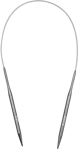 Aeelike 40 cm Rundstricknadel Set, 5,0 mm Edelstahl Rundstricknadeln mit Farbiges Stahlseil, Metall Rundstricknadeln Set, Ergonomische Stricknadeln Rundstricknadel für Anfänger, Erwachsene, Profis