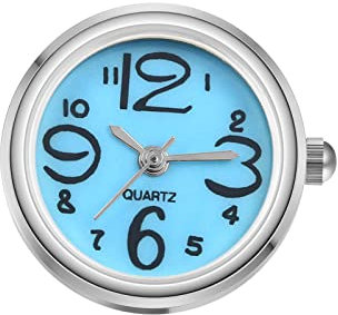 JewelryWe Ringuhr Fingeruhr Damen Ultradünn Rund Analog Quarz Ring Uhr Verstellbar Fingerringuhr Uhrenring Silber Blau
