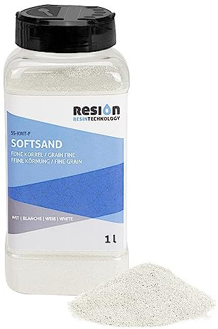 POLYESTERSHOPPEN.NL SoftSand Revêtement antidérapant Particules de Caoutchouc – Blanc – 1 L – Sable en Caoutchouc idéal comme revêtement antidérapant - Bateaux & piscines – Grain Moyen