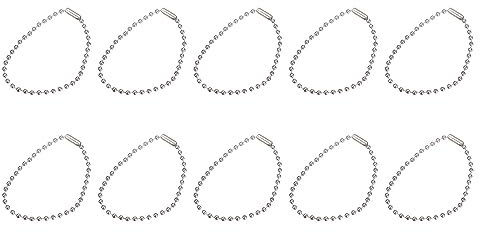 sourcing map Ball Bead Chains, 5.91 48Pcs Pull Chain Extension with Matching Connectors for Key Chains Tags Craft Projects Jewelry Making, Silver