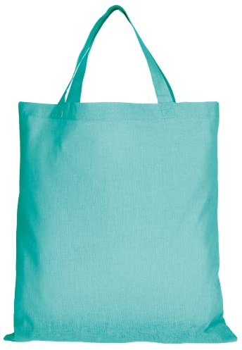 TEXXILLA 5er | 15er | 50er Pack Baumwolltasche - 28 Farben | mit Zwei kurzen Henkeln | 38x42cm | Jutebeutel | Einkaufstasche | unbedruckt, Farbe:Mint, Menge:50 Stück