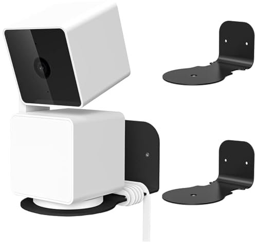 Für WYZE Cam Pan v3 Indoor/Outdoor Schutzhülle Wandhalterung,Drehbar um 360 Grad Zwei Installations modi,Kamera an Wänden oder Decken,bietet eine breitere Perspektive (Schwarz) 2PCS