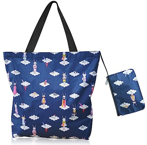 LOVEXIU Sac De Plage Femme Grand,Cabas De Plage,Sac Courses Pliable,Sac Impermeable Femme,Grand Sac De Plage Cabas Avec Fermeture éclair,Pour Piscine,Plage,Voyage,Achats, Vacances (Lapin Mode)