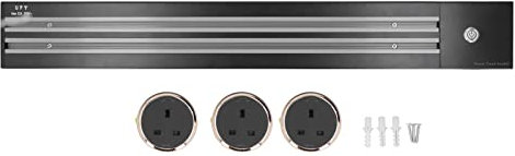 Power Strip, Wall Mounted Removable Power Track Socket Double Slot 60cm Track and 3 Adapters 250VAC 8000W 32A Power Strip for Kitchen, Office, School Supplies(GB)